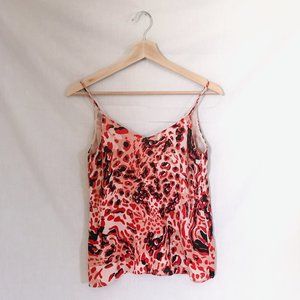 h&m // red leopard camisole blouse